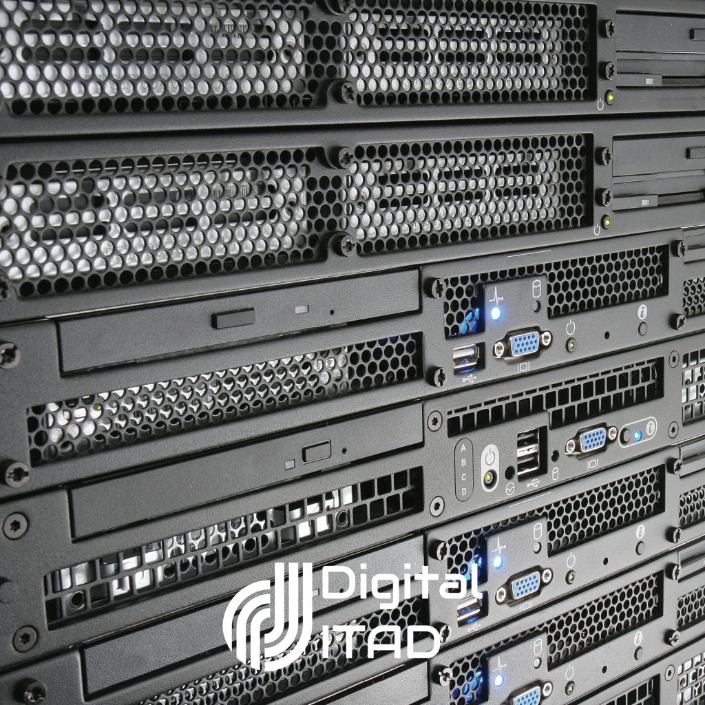 Displays several generic rack-mounted servers