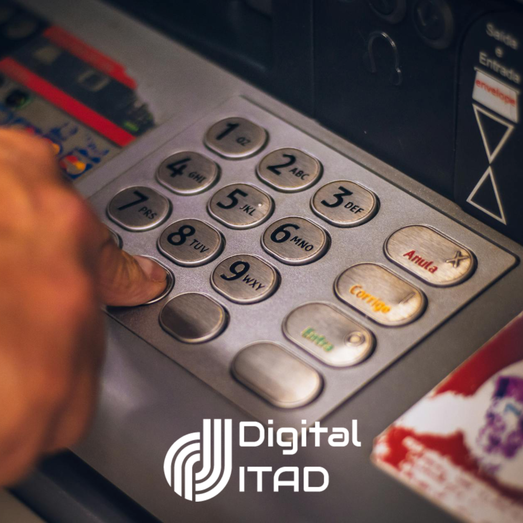 Person Pressing Keys of an ATM